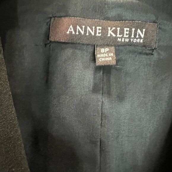 Anne Klein blazer wool blend black size 8 petite - Picture 7 of 11
